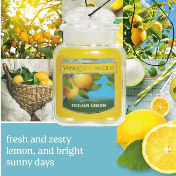 Yankee Candle Car Jar Air Freshener, Sicilian Lemon, 5 Count - Picture 1 of 4